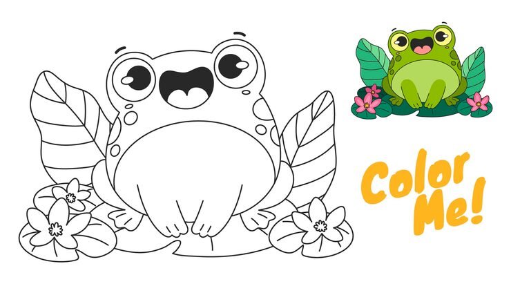 Hand Drawn Frog Coloring 52683 62503