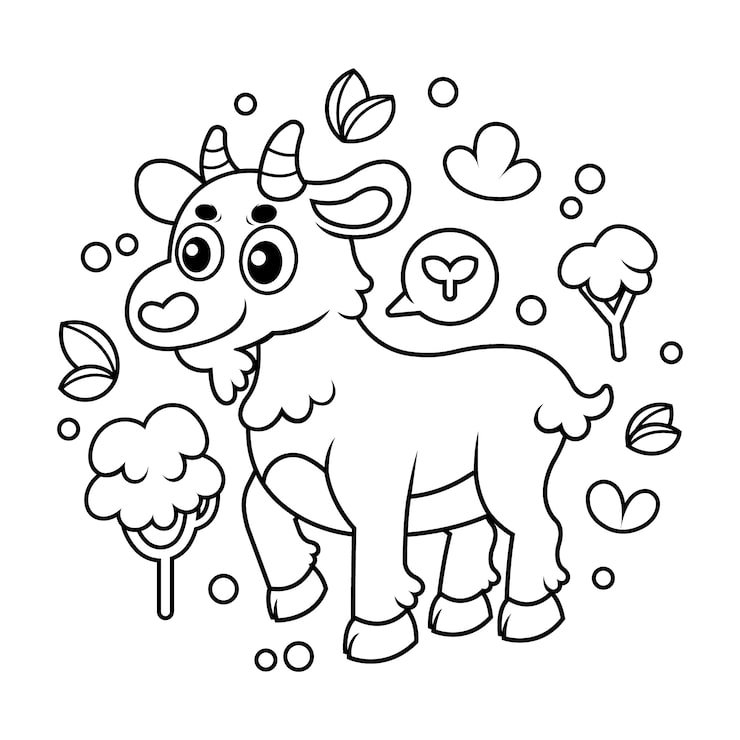 Hand Drawn Goat Outline Illustration 23 2150548854