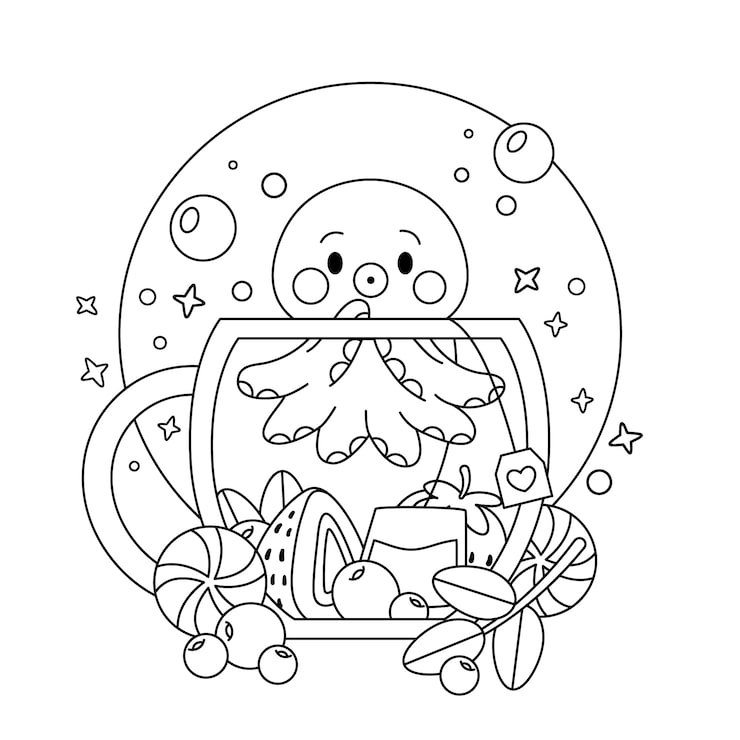 Hand Drawn Kawaii Coloring Book Illustration 23 2149690126