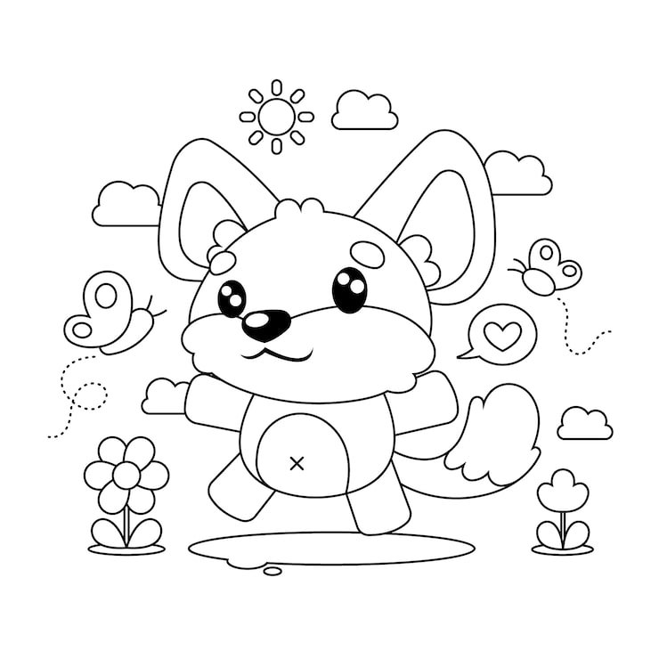 Hand Drawn Kawaii Coloring Book Illustration 23 2149725819