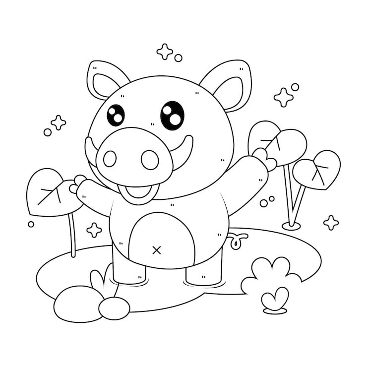 Hand Drawn Kawaii Coloring Book Illustration 23 2149725825
