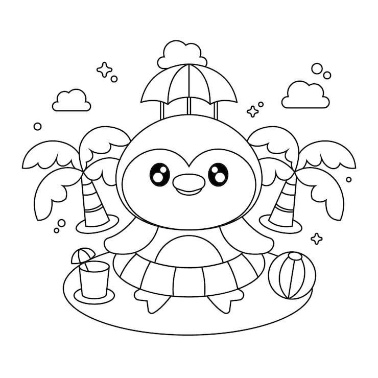 Hand Drawn Kawaii Coloring Book Illustration 23 2149725831