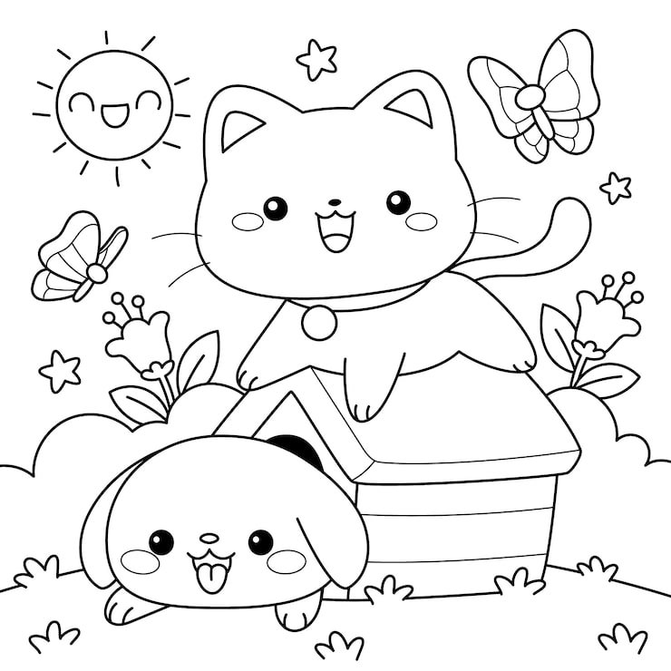 Hand Drawn Kawaii Coloring Book Illustration 23 2149738644