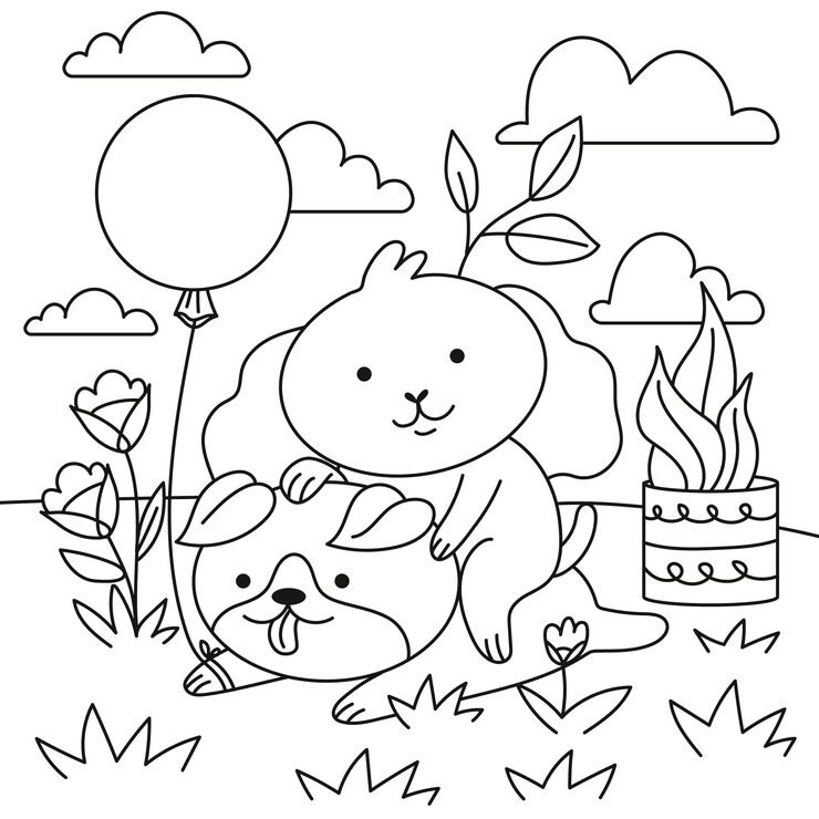 Hand Drawn Kawaii Coloring Book Illustration 23 2149757115