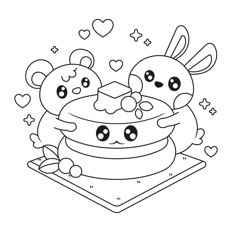 Hand Drawn Kawaii Coloring Book With Animals 23 2149812459