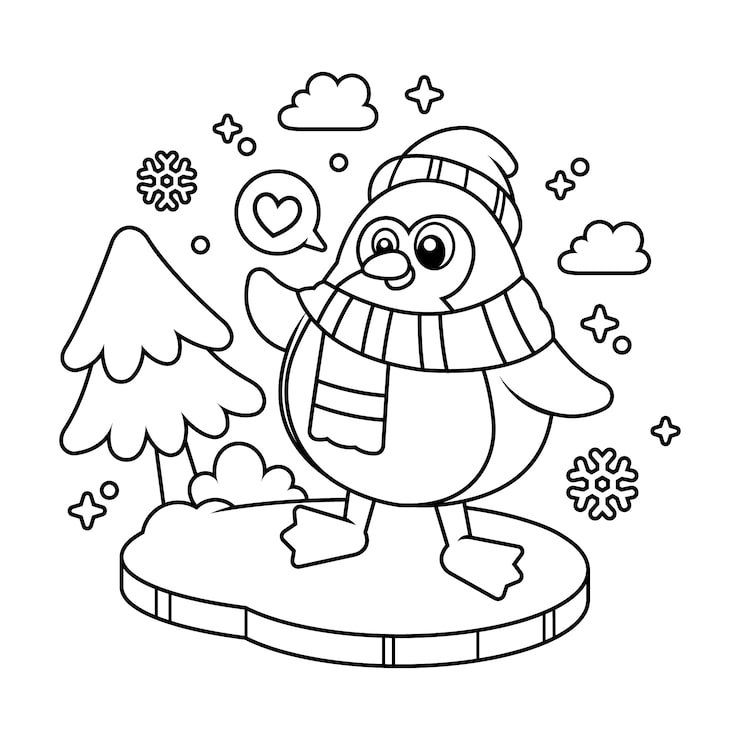 Hand Drawn Penguin Outline Illustration 23 2150548872
