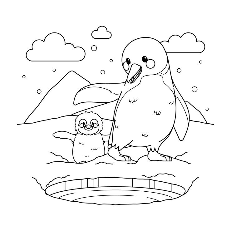 Hand Drawn Penguin Outline Illustration 23 2150585035