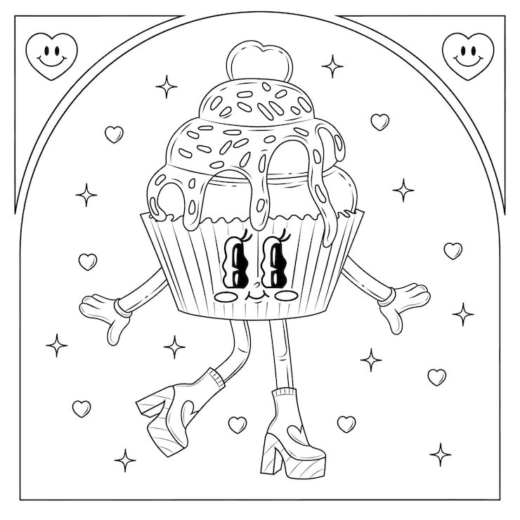 Hand Drawn Retro Cartoon Coloring Page Illustration 23 2151345229