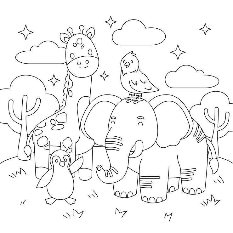 Hand Drawn Zoo Animals Illustration 23 2151183070