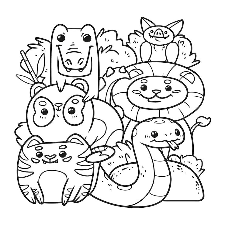 Hand Drawn Zoo Animals Illustration 52683 158974