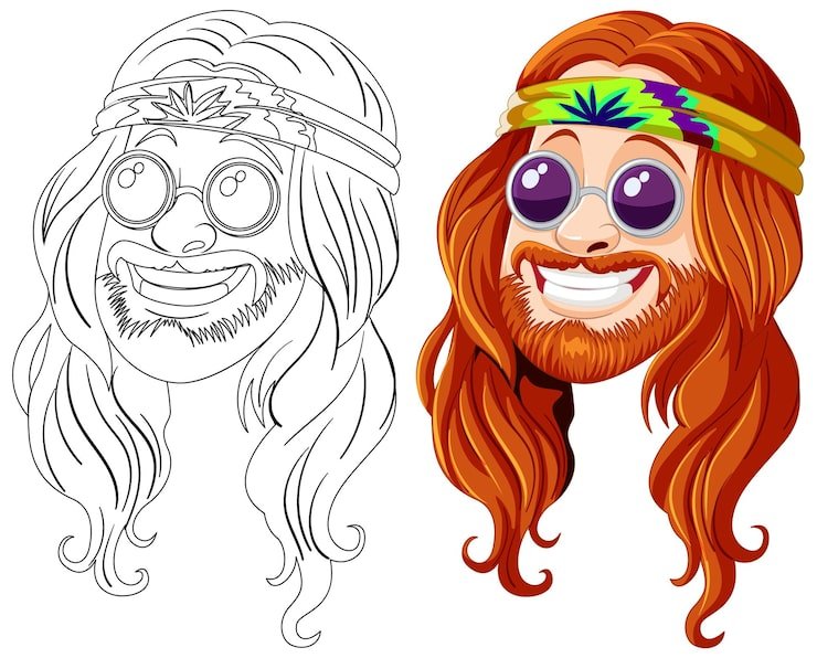 Hippie Character Illustration Before After 1308 162842