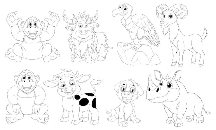 Joyful Cartoon Animals Collection 1308 168190