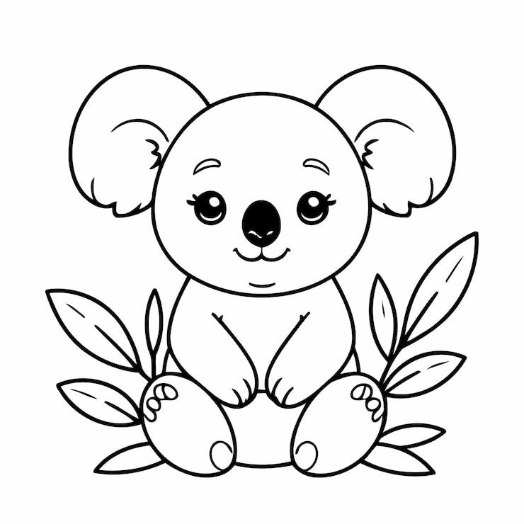 Joyful Koala Doodle Kids Colouring Page 925324 4936