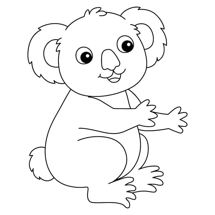 Koala Isolated Coloring Page Kids 576561 8127