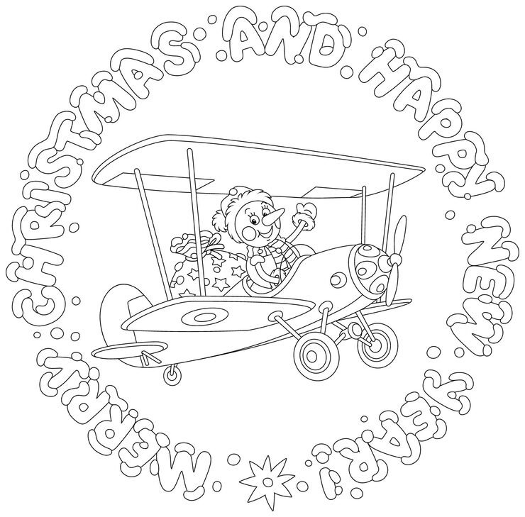 Merry Christmas Happy New Year Card With Funny Snowman Flying Toy Plane With Its Gift Bag 376504 3785