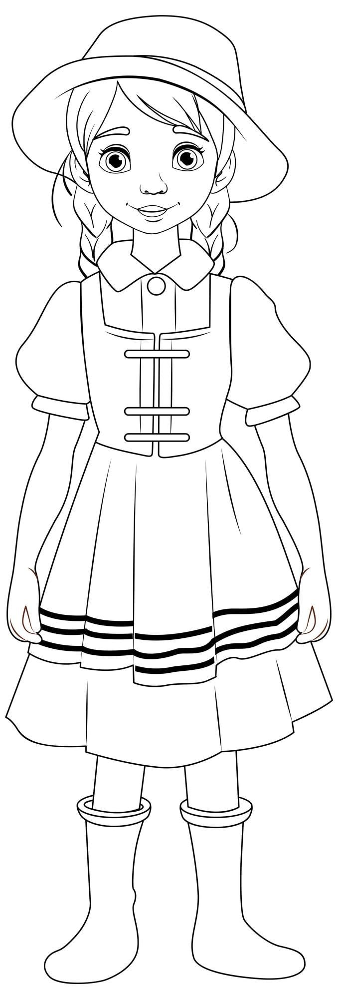 Outline Woman German Bavarian Outfit 1308 146830