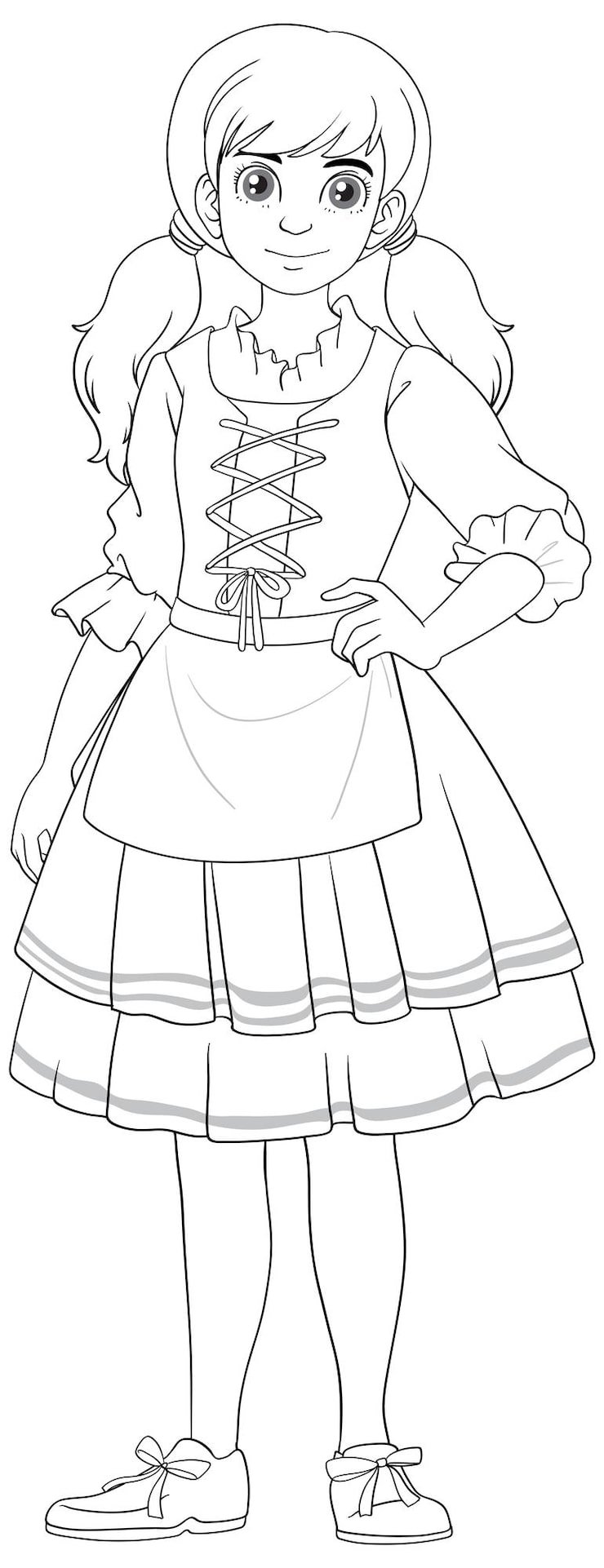 Outline Woman German Bavarian Outfit 1308 153838