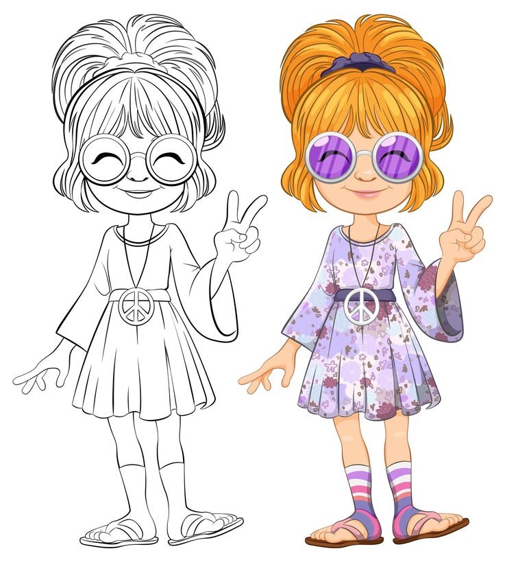 Peaceful Girl With Colorful Fashion 1308 164693