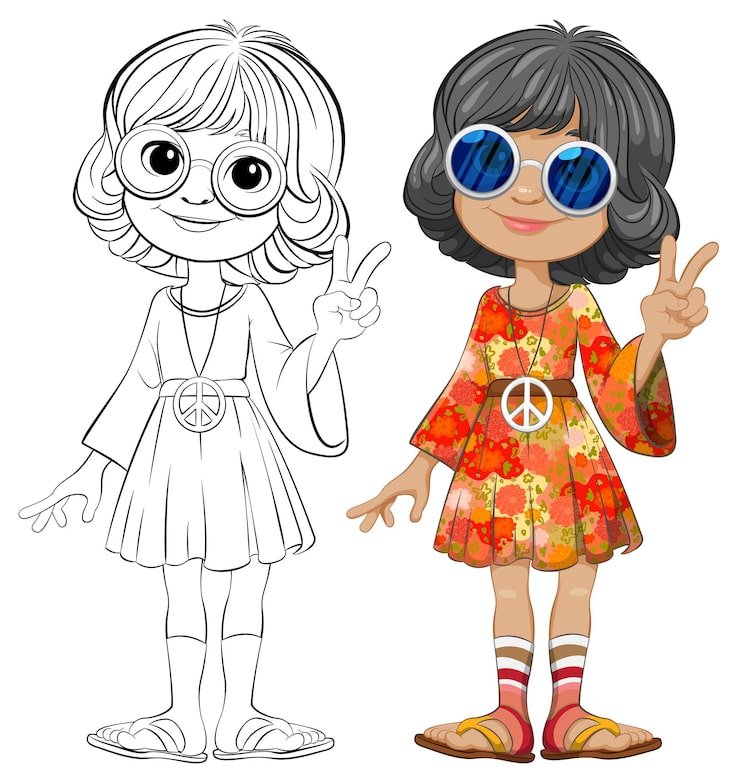 Peaceful Vibes With Retro Fashion Girls 1308 164089