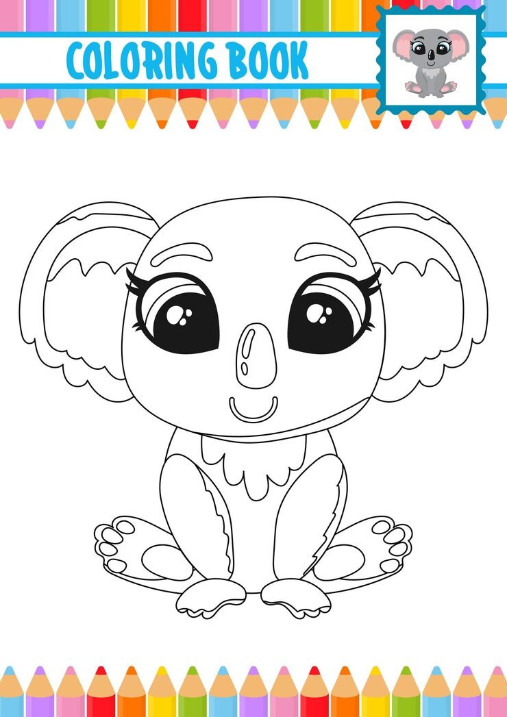 Printable Coloring Book Coloring Kids Cartoon Black Silhouette Isolated White Background 1050288 381