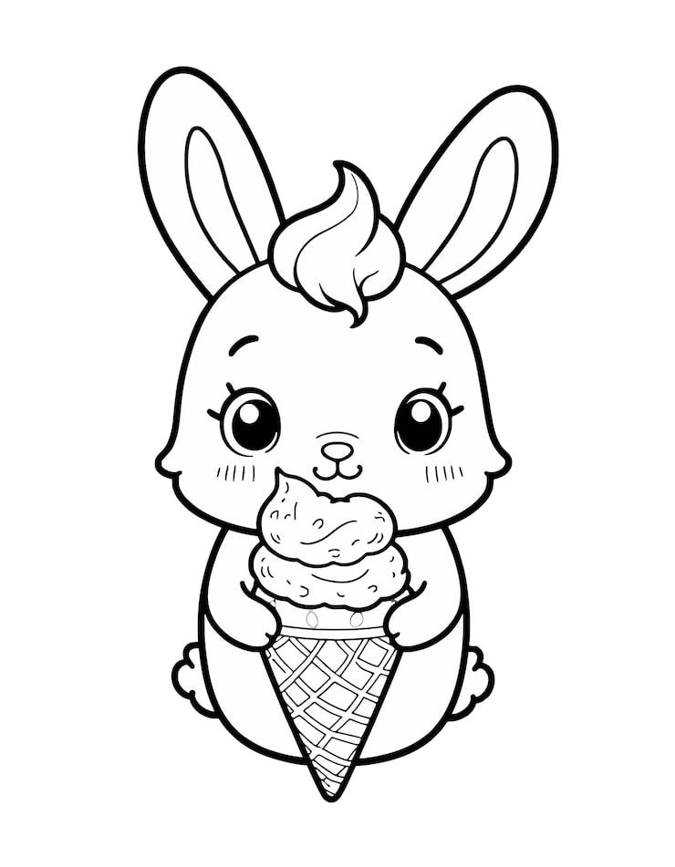 Rabbit Eating Ice Cream Cone That Has Girl It 1166600 908