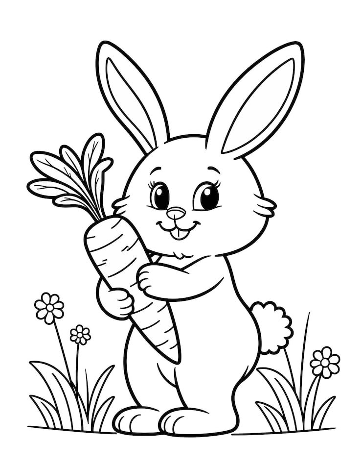 Rabbit With Bunny Its Face Carrot Grass 1166600 1005