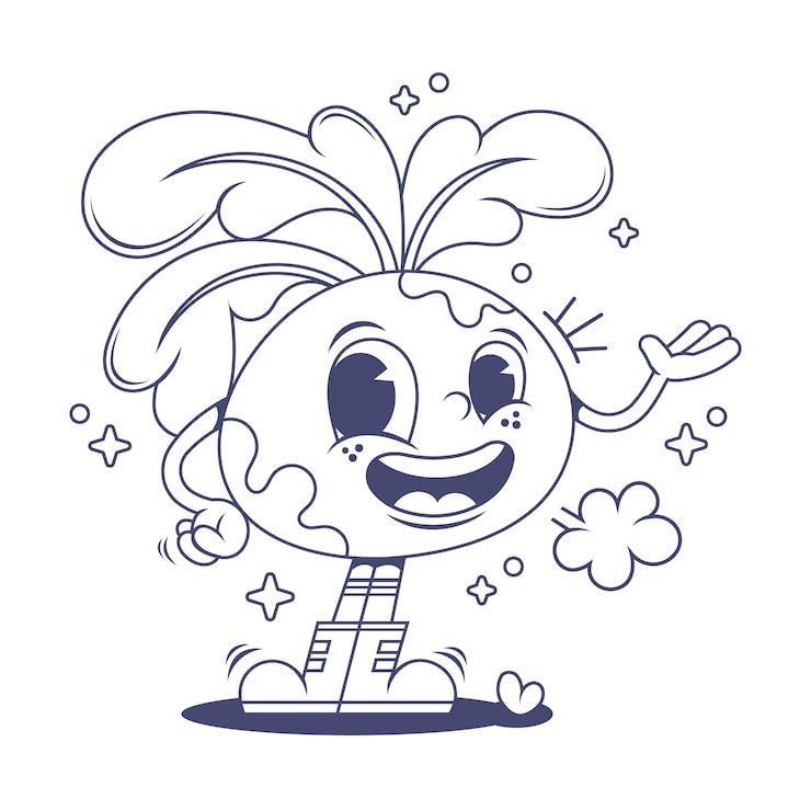 Retro Cartoon Coloring Illustration 23 2151296697