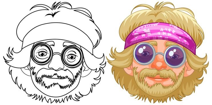 Retro Style Male Faces Illustration 1308 163666
