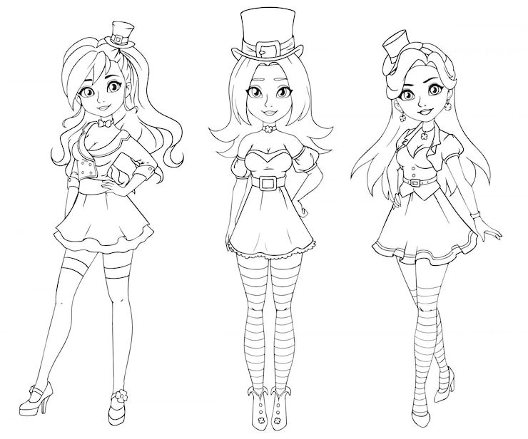 Set Three Girls Wearing St Patrick S Day Costume 163875 147