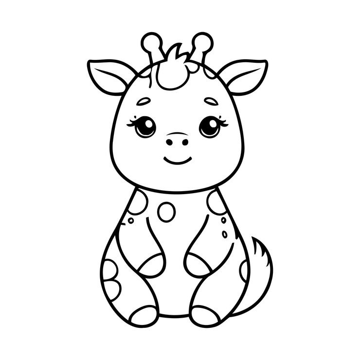 Simple Adorable Kawaii Vector Coloring Page Toddlers 925324 4584