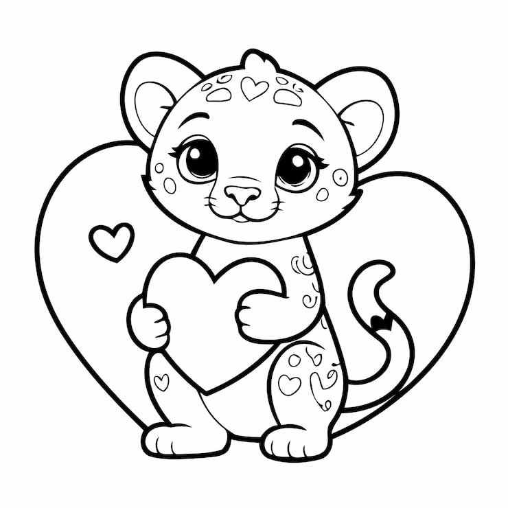 Simple Vector Illustration Cheetah Drawing Kids Coloring Page 925324 10430