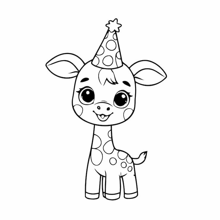 Simple Vector Illustration Giraffe Drawing Colouring Activity 925324 6347