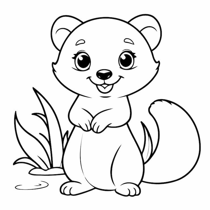 Simple Vector Illustration Mongoose Doodle Kids Coloring Page 925324 7777
