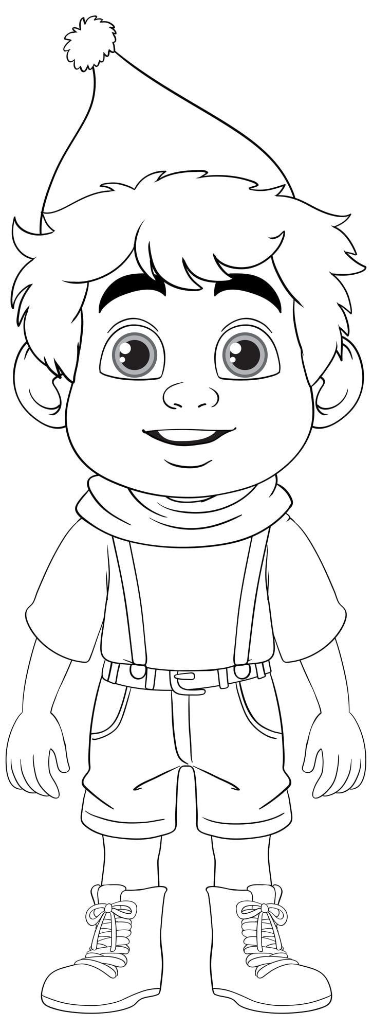 Smiling Boy Wearing Party Hat Cartoon 1308 154201