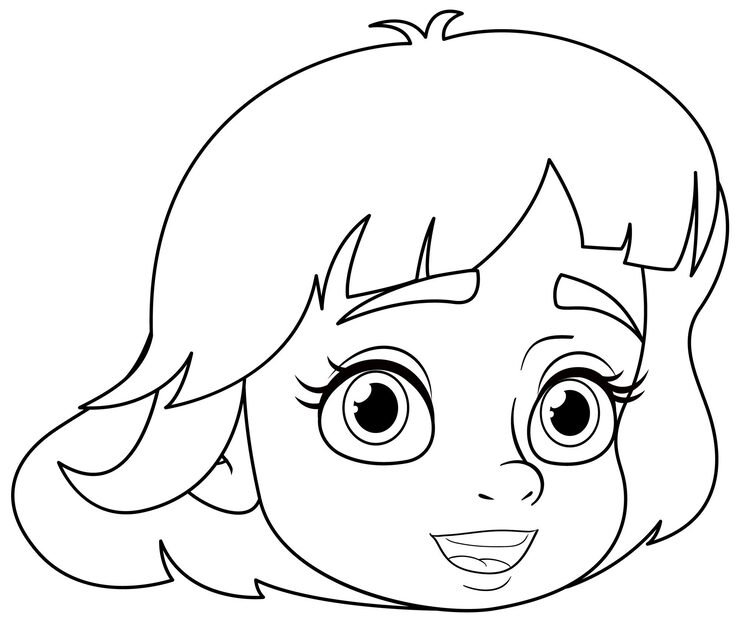 Smiling Shorthaired Girl Cute Vector Cartoon 1308 161759