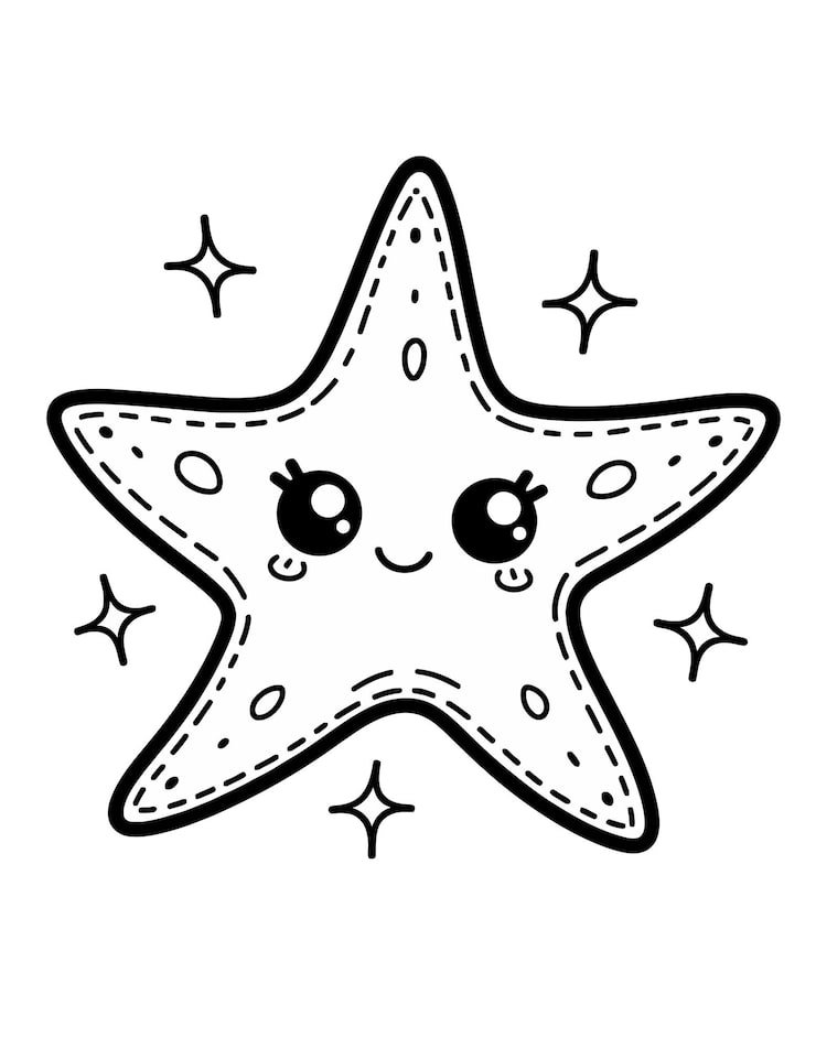 Starfish With Black White Background That Says Happy Smiling 1166600 1011