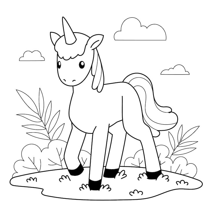 Unicorn Coloring Book Illustration 23 2150074569