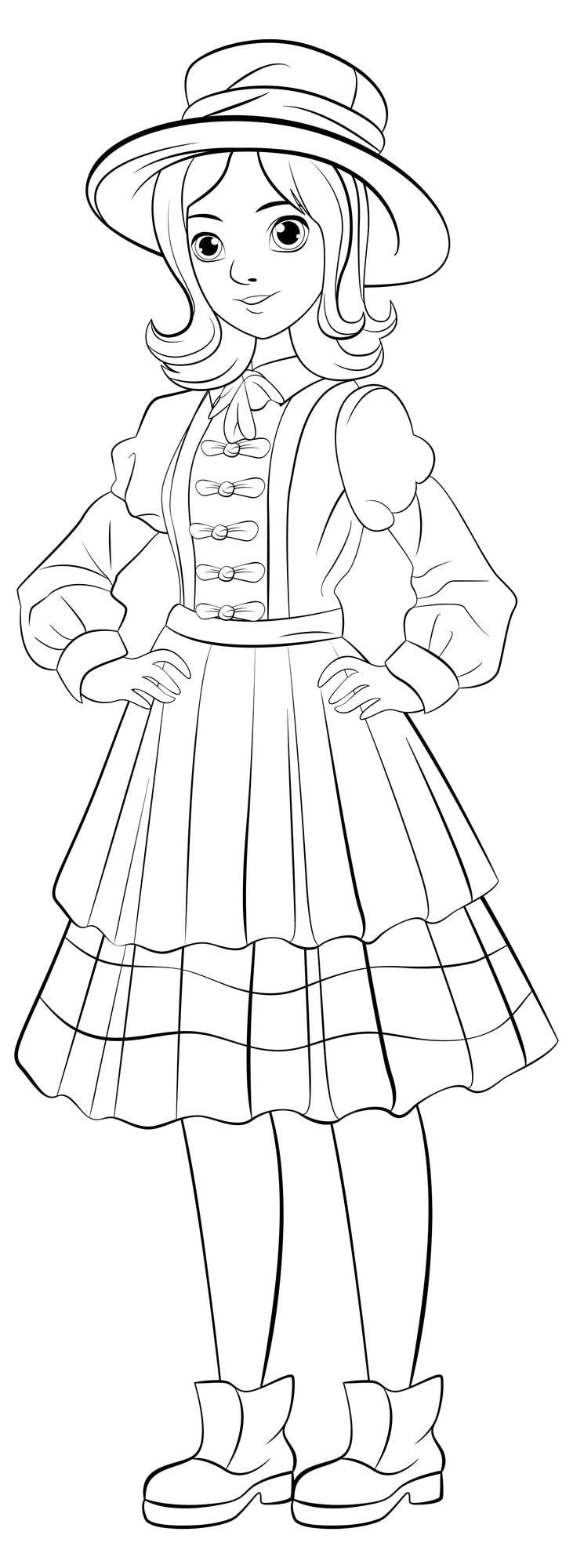 Woman Standing Vintage Outfit 1308 153890